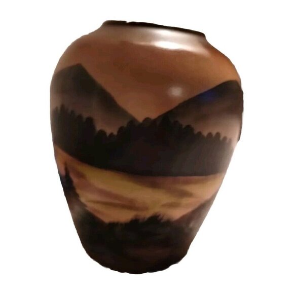 Handarbeit‎ Black Forest German Hand Carved Painted 3D Wood Vase Vintage - Picture 2 of 9